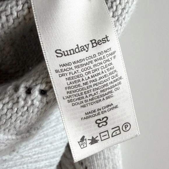 Sunday Best Pointelle Cable knit Wool Sweater - Picture 12 of 12